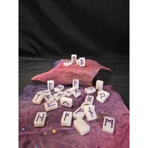 Elder Futhark Runes, White and Purple